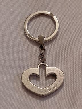 Cartier Heart Decor Key Ring in Palladium Finish Metal
